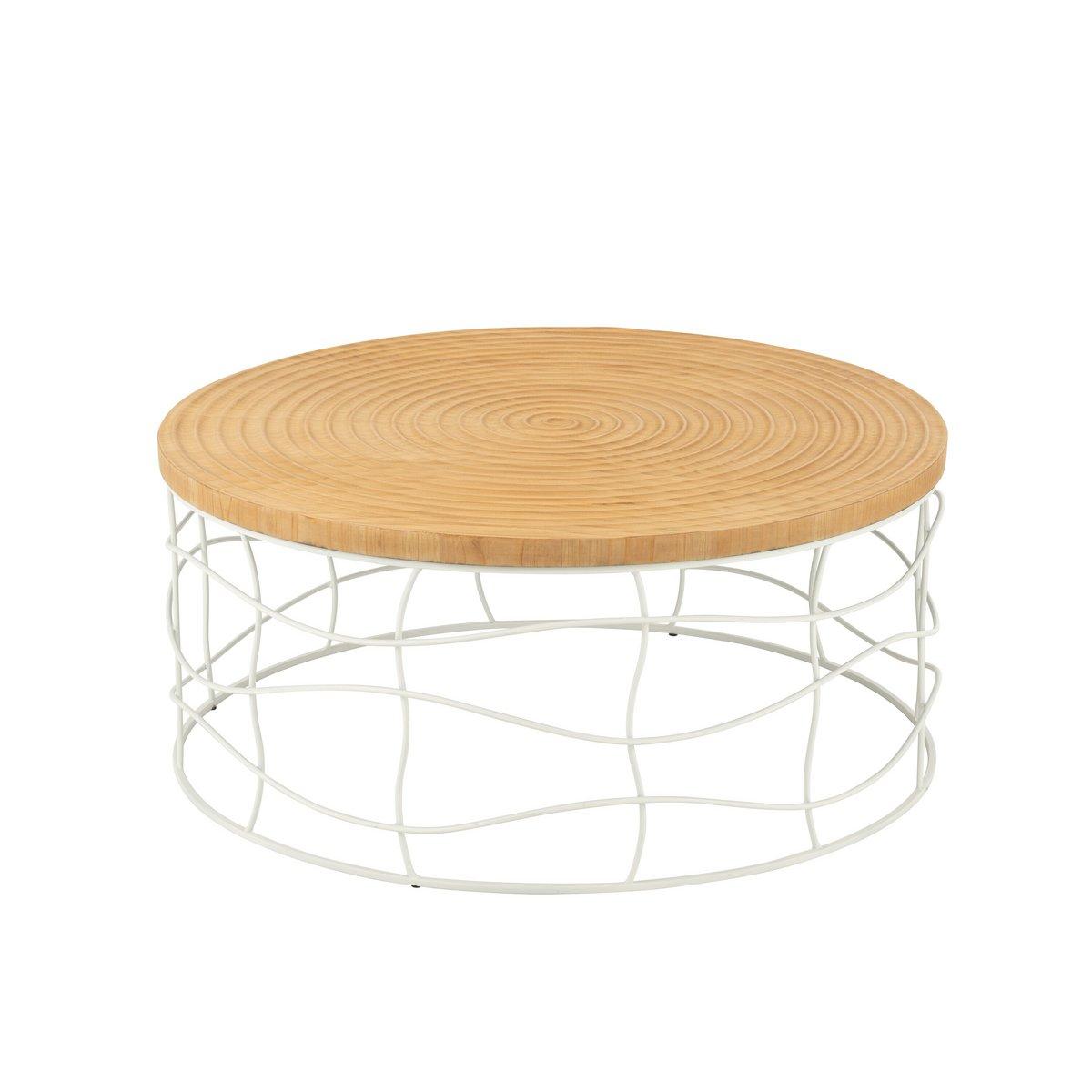 J-Line Couchtisch Eisen/Tannenholz Natur/Weiß
