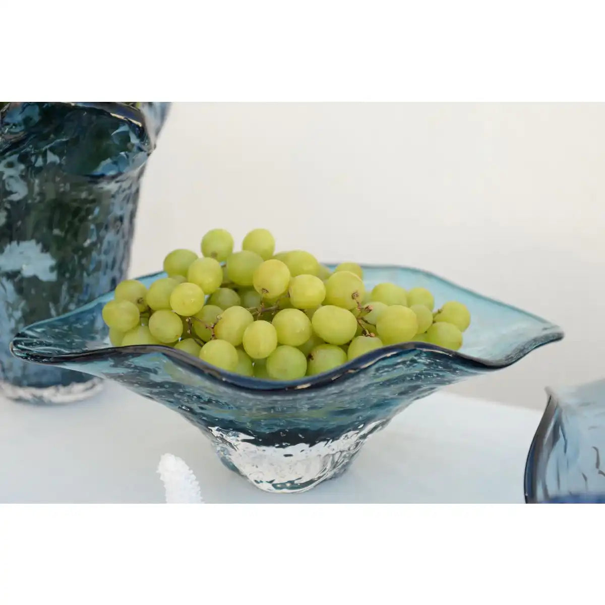 33x18x10.5 cm blauer Glasabfluss - HomeDesign Knaus