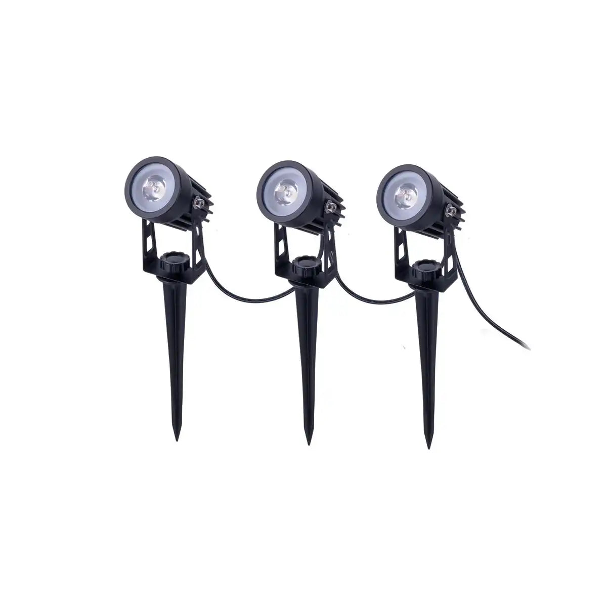 3er LED Solarspot mit Erdspieß ""Spoti"" Außen-Erdspieß aus Metall und ABS-Kunststoff in Schwarz, mit fest verbauten LEDs mit drei Leistungsstufen