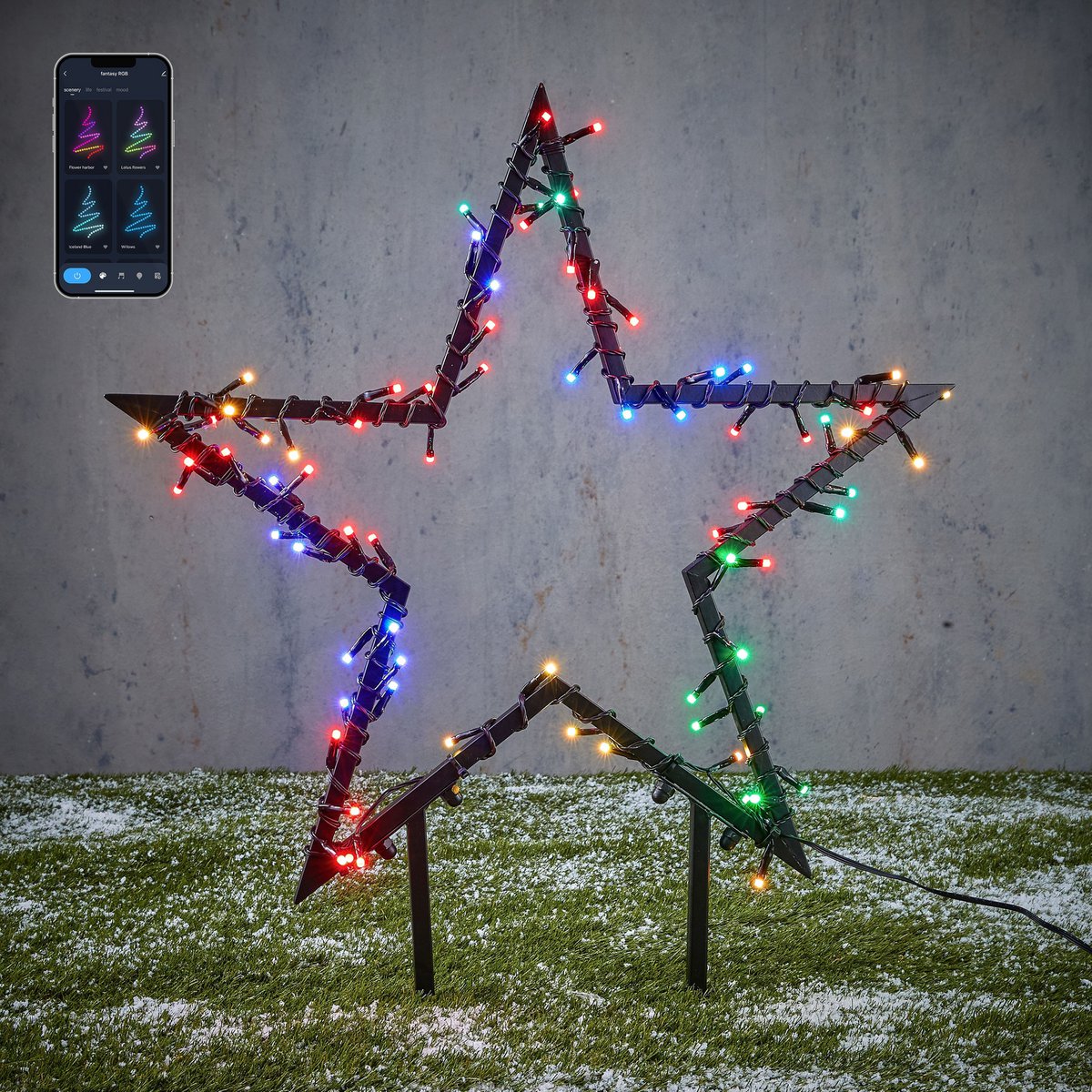 Gartenstecker mit 80 LED-Leuchten – H73 x Ø60 cm – RGB