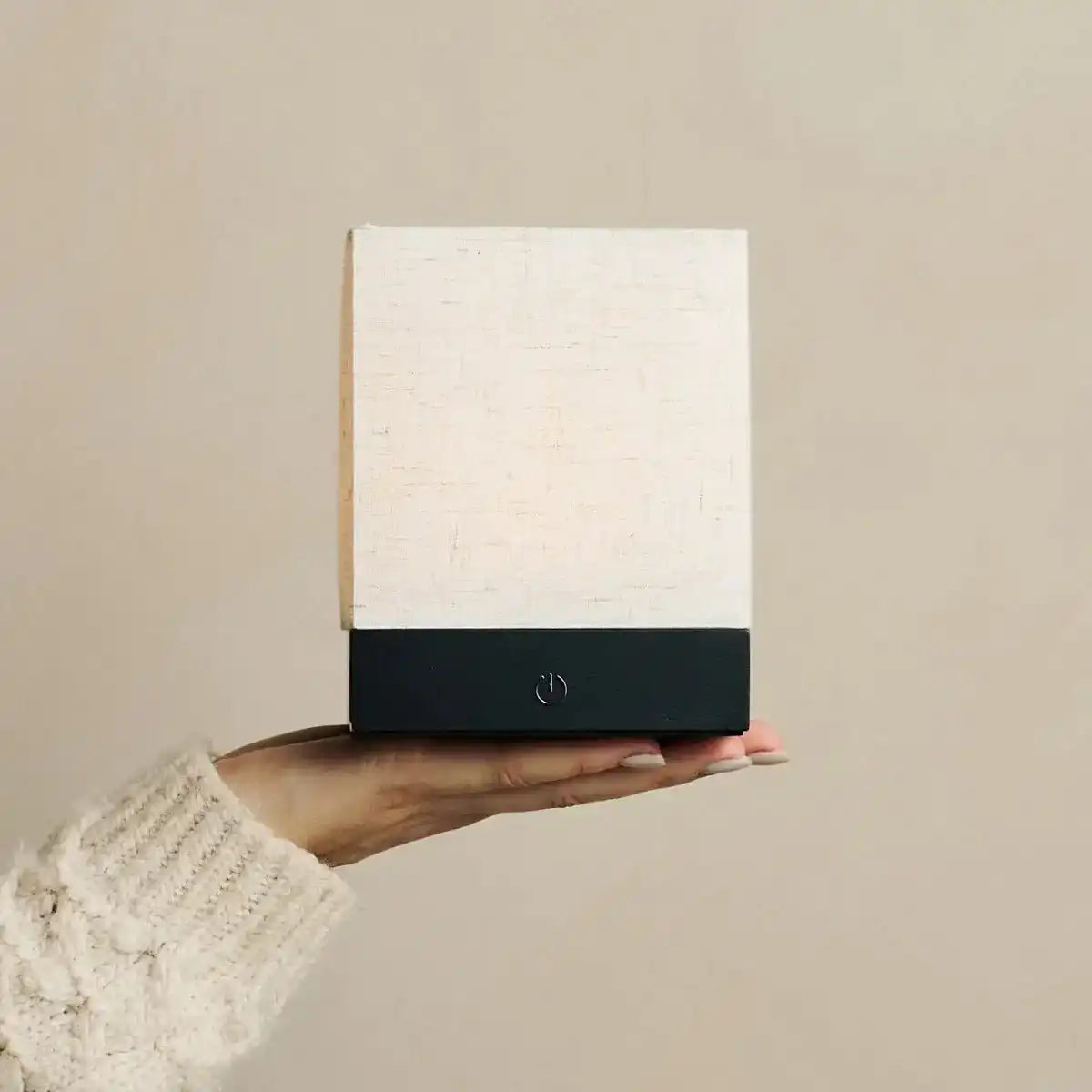 Zano schwarze drahtlose Lampe mit Holz und Leinen - Stimmungsbeleuchtung, LED -Tischlampe mit Batterie