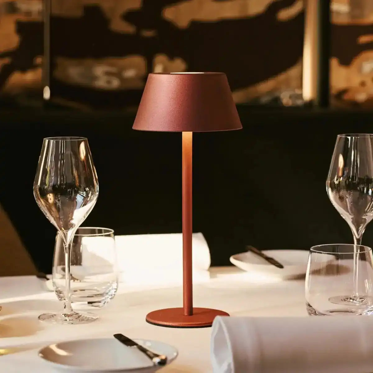 Milou Bronze - Tischlampe ohne Kabel l moderne, Design- und 3 Lichtmodi