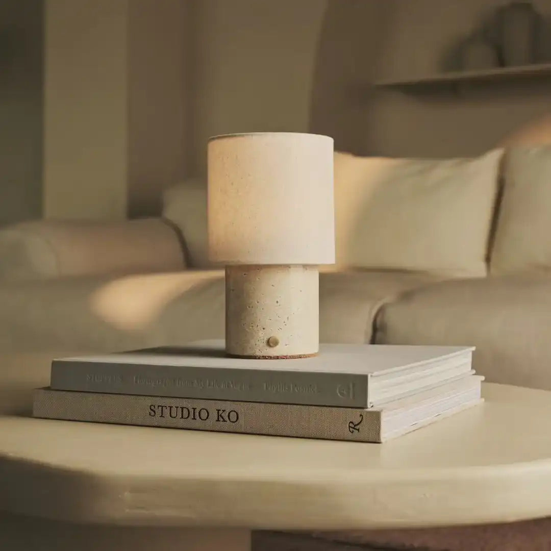 Hirse Braun / Kaiser Dunkel - Marmor wiederaufladbare Tischlampe - 3 helle Modi, schnurlos und mit Glas austauschbarer Lampenschirm