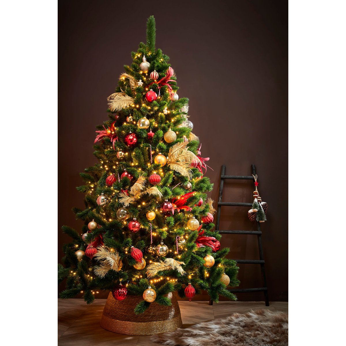 Weihnachtsbaumrock - H26 x Ø58 cm - Seegras - Gold