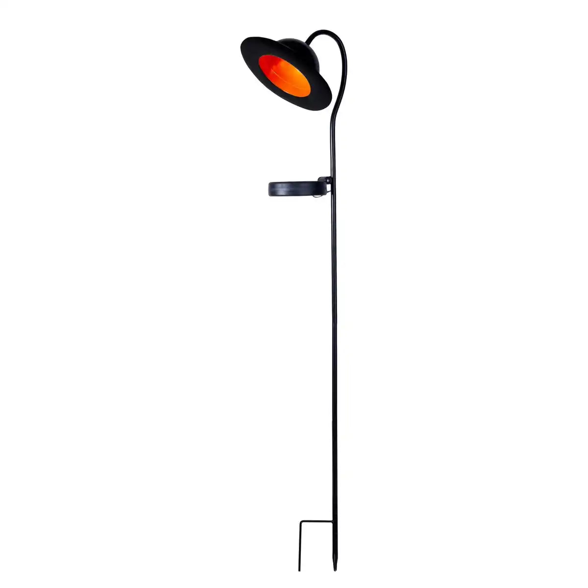 LED Solarleuchte "Bowler" mit Erdspieß für Garten und Terrasse aus Metall und Kunststoff in Schwarz, mit fest verbauten LEDs, Solar Lampe für den Garten 86 cm hoch