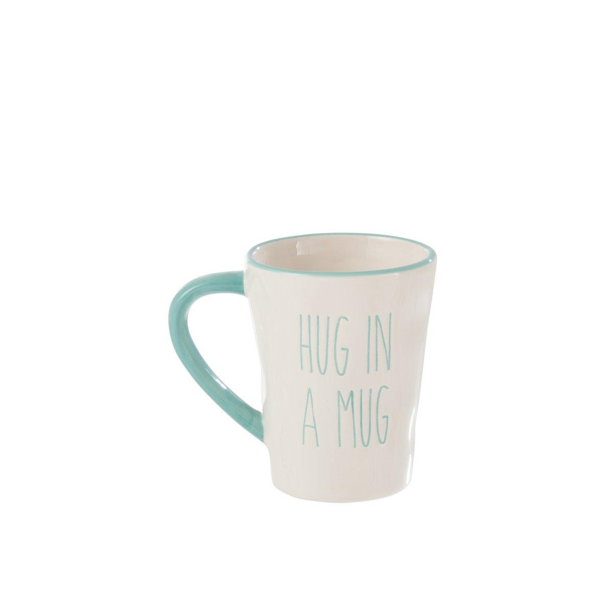 J-Line Taza Hug In Tasse aus Keramik, Blau/Weiß