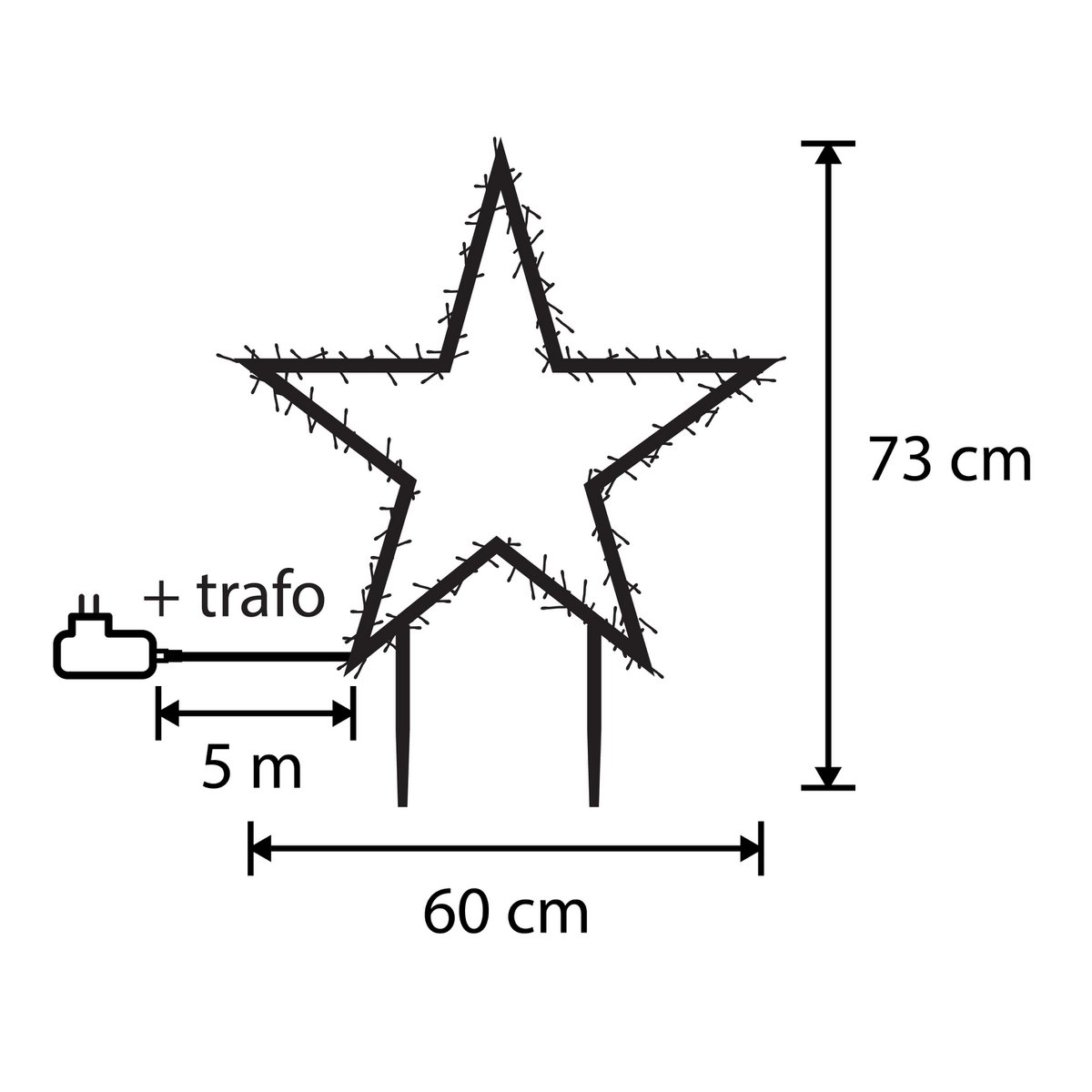 Gartenstecker mit 80 LED-Leuchten – H73 x Ø60 cm – RGB