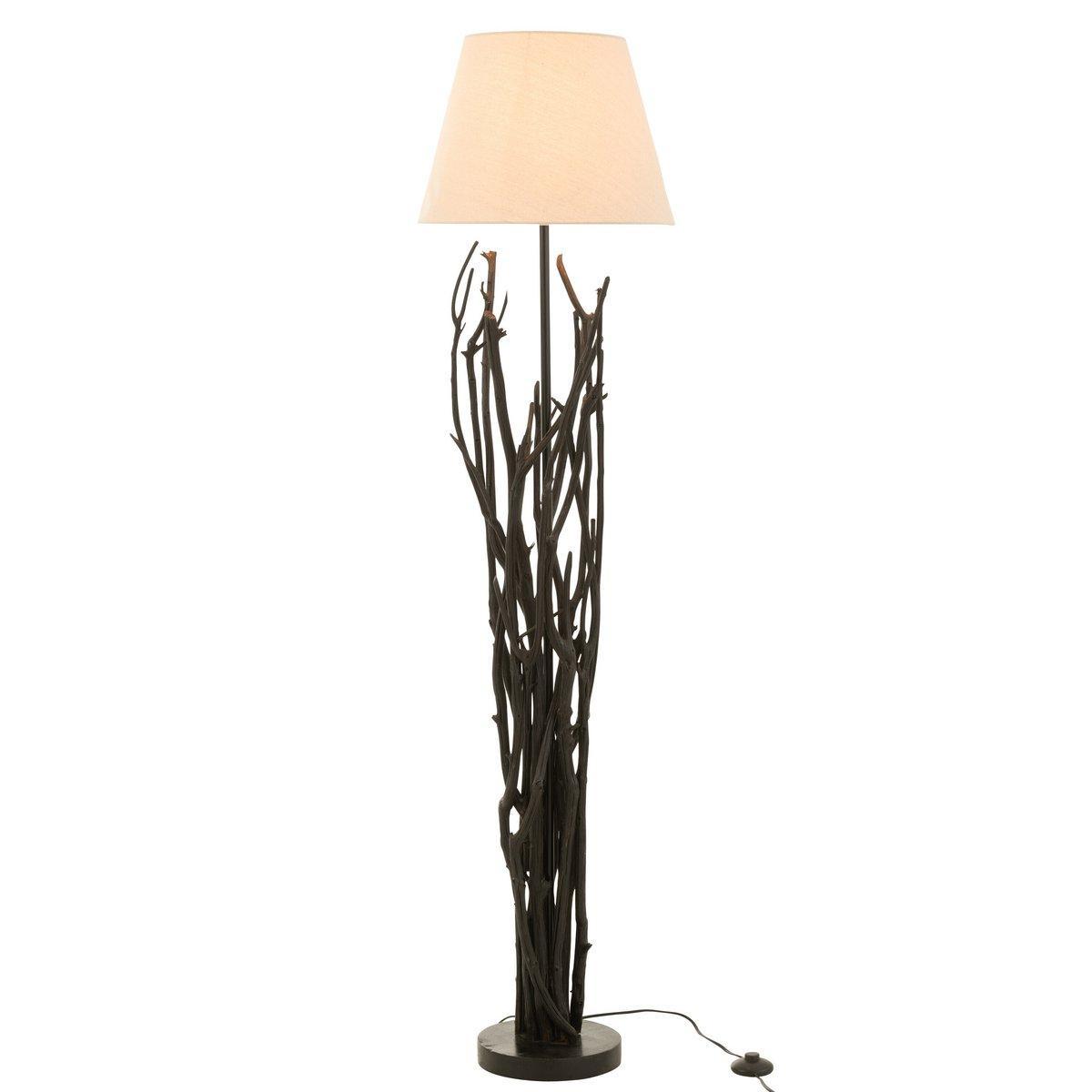 J-Line Stehlampe Zweige Kastanie – Holz – Schwarz