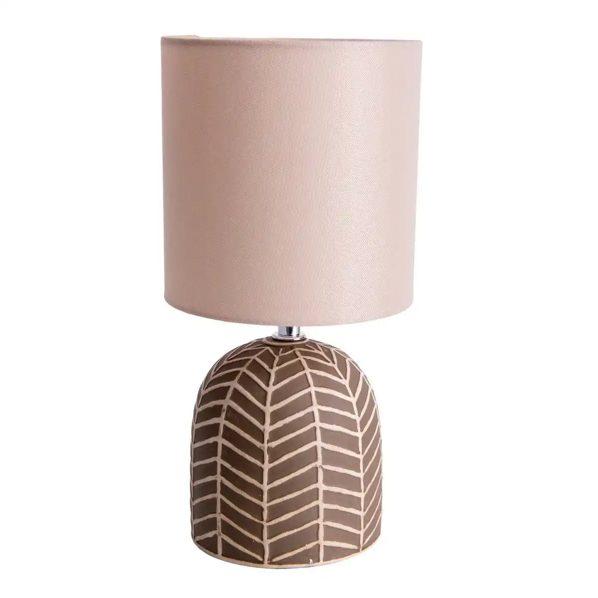 Keramik-Tischleuchte "FOLIO" braun, Tischlampe aus Keramik in Braun, mit E14-Fassung, für Esszimmer, Wohnzimmer, Diele oder Büro, 27,50cm hoch