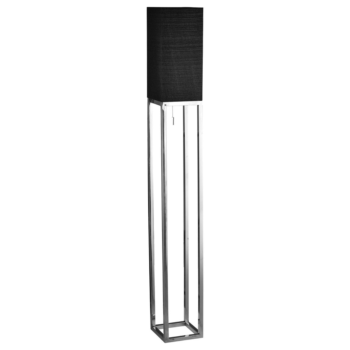 Stehleuchte "ALFA", moderne Stehlampe aus Metall und Textil in Chrom/Dunkelgrau, mit E27-Fassung, 150,5 cm hoch, schicke Lampe für Diele, Wohnzimmer und Büro