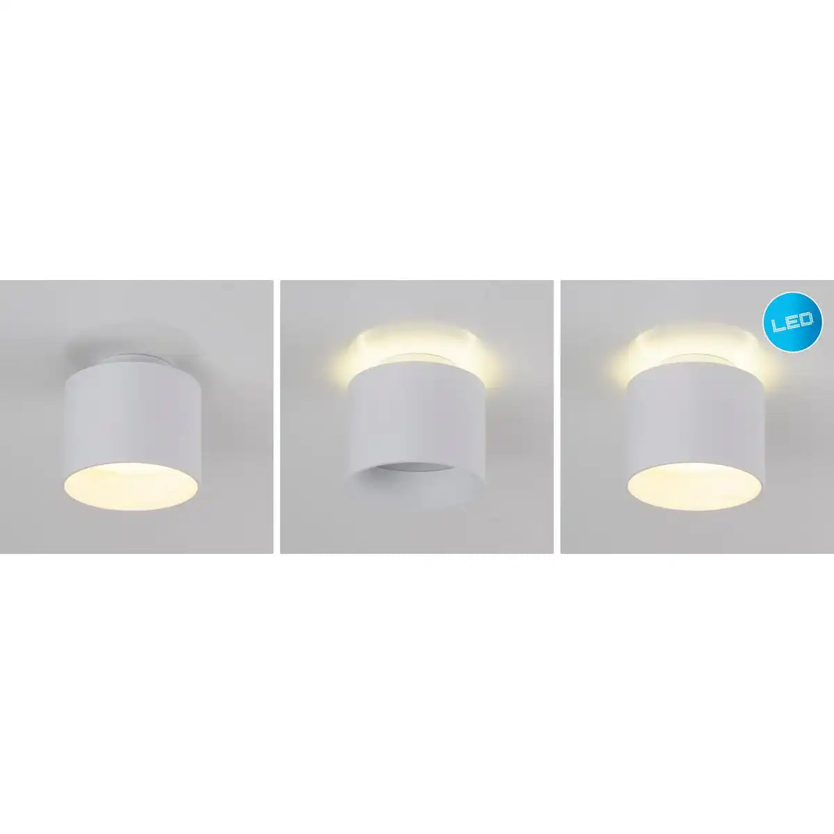 LED Spot "TRIOS" Ø 10 cm weiß, aus Metall und Kunststoff mit integrierten LEDs