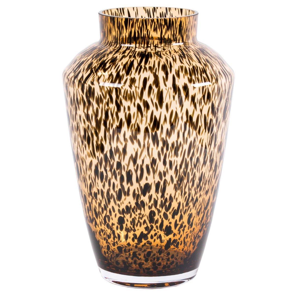 Blumenvase Glasvase Hudson Gepard Braun Gold Vase 35 cm