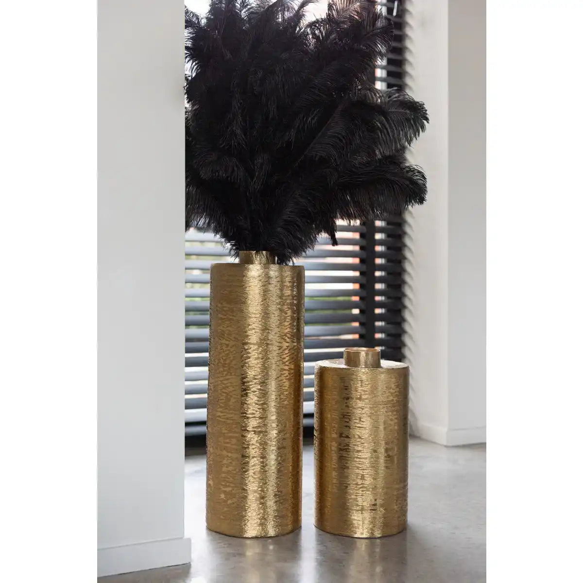 J -Line Vase Round - Metall - Gold - klein - 38,5 cm hoch