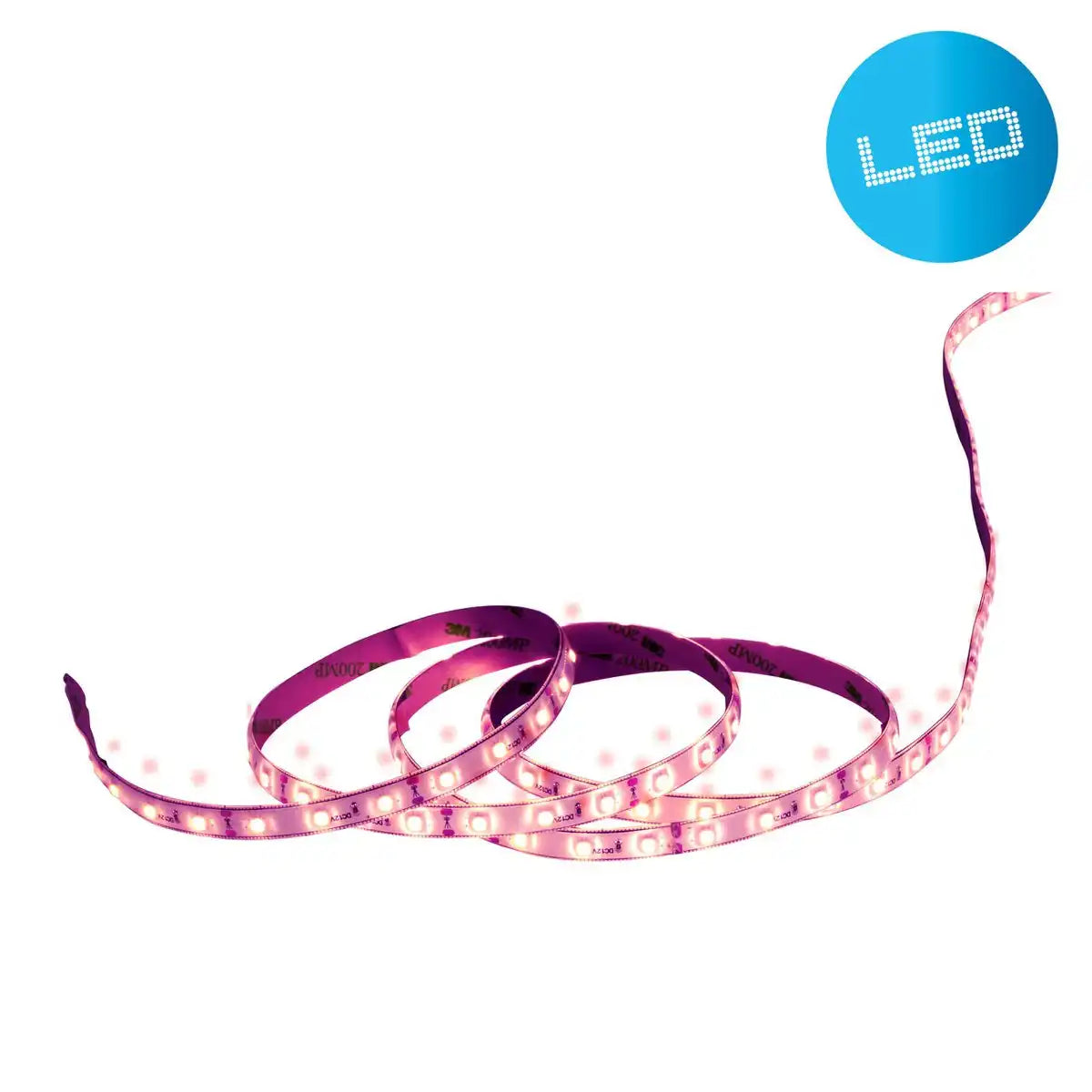 LED "Stripe" ca. 5 m lang, mit 2 Flexverbindern und Steckernetzteil; 300 LEDs, rot.