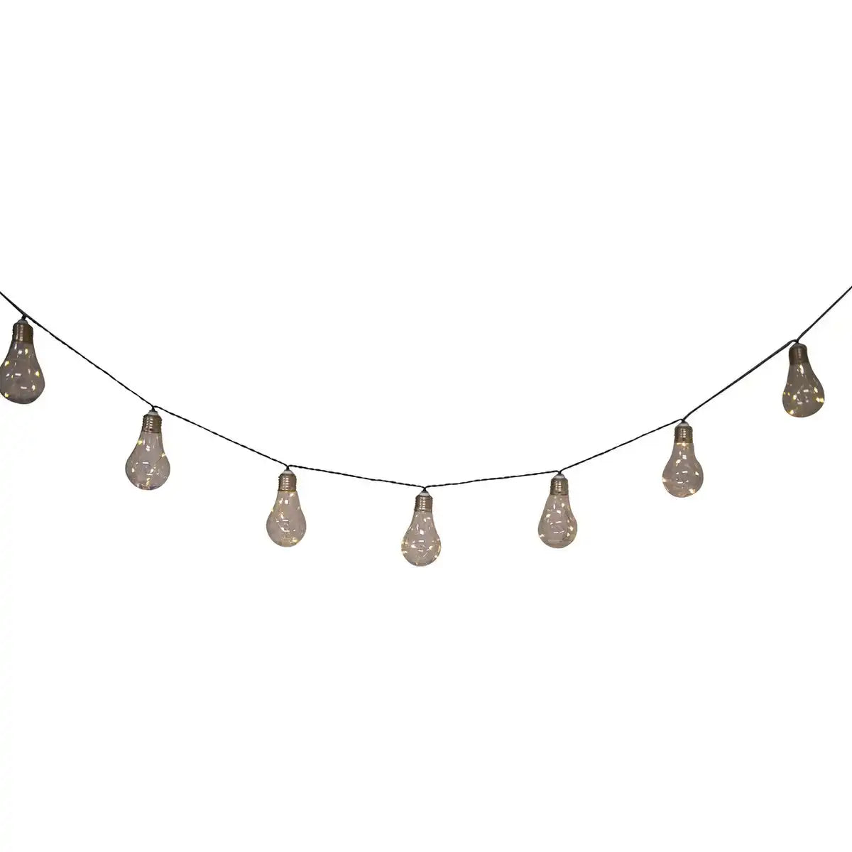 LED/Solar Lichterkette "Glühbirne" , für Außen, Lichterkette aus Kunststoff, klar/transparent, mit integrierter LED