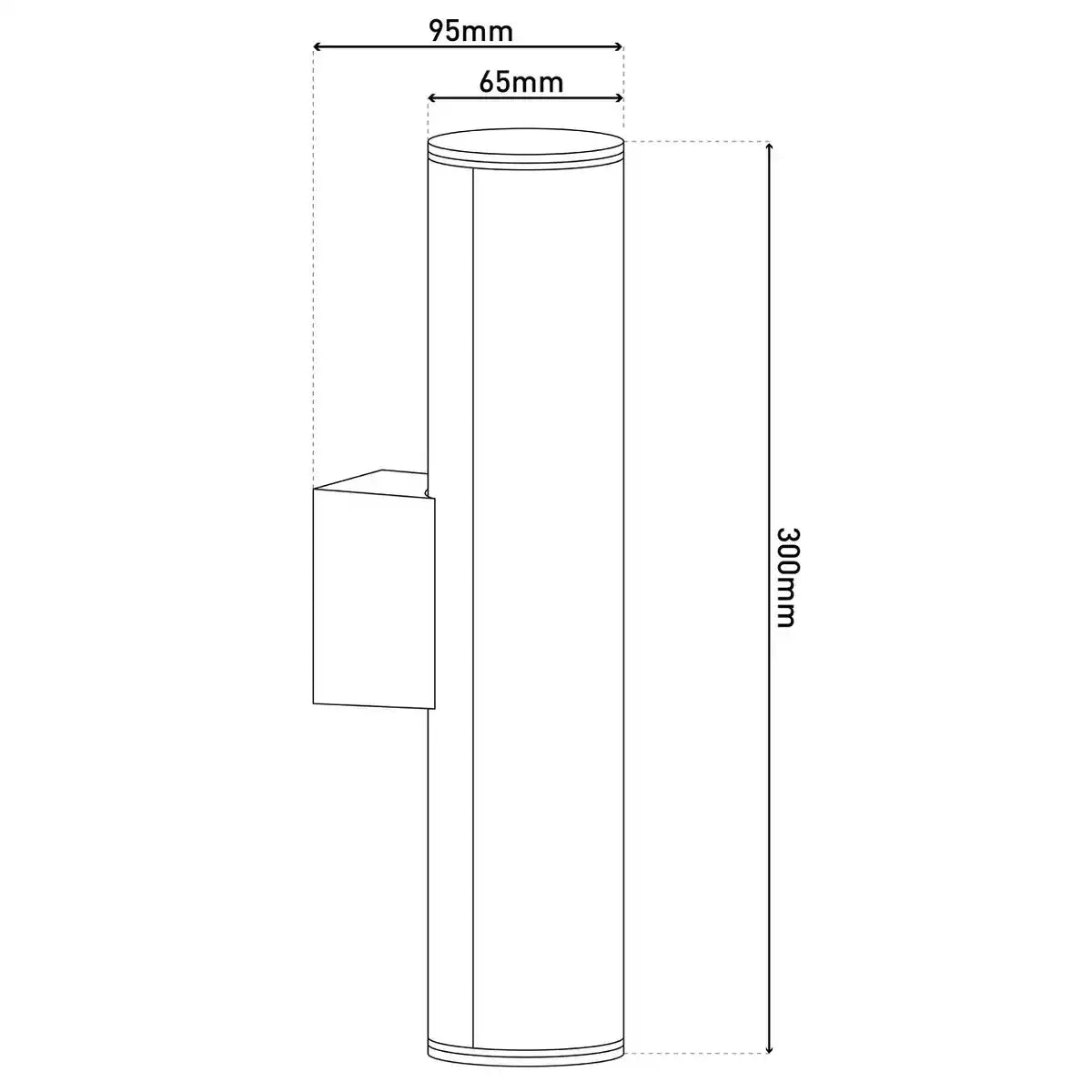 LED Außen Wandleuchten "FLAIR", 30cm aus grauem Metall und Kunststoff, mit integrierter LED