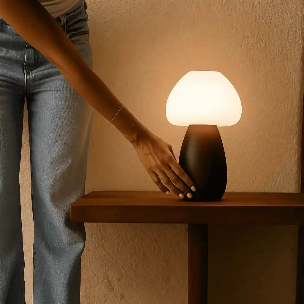 Bären Sie dunkelbraune stilvolle wiederaufladbare Lampe-schnurlos, dimmbar, umweltfreundliches Design
