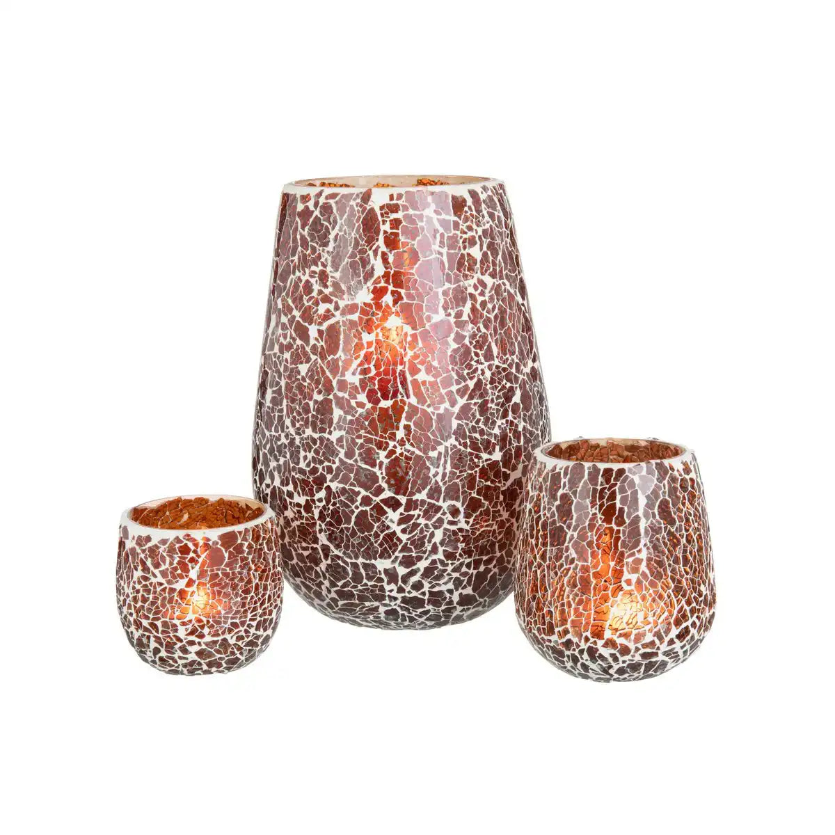 J-Line Kerzenhalter Ali – Glas – Braun – groß
