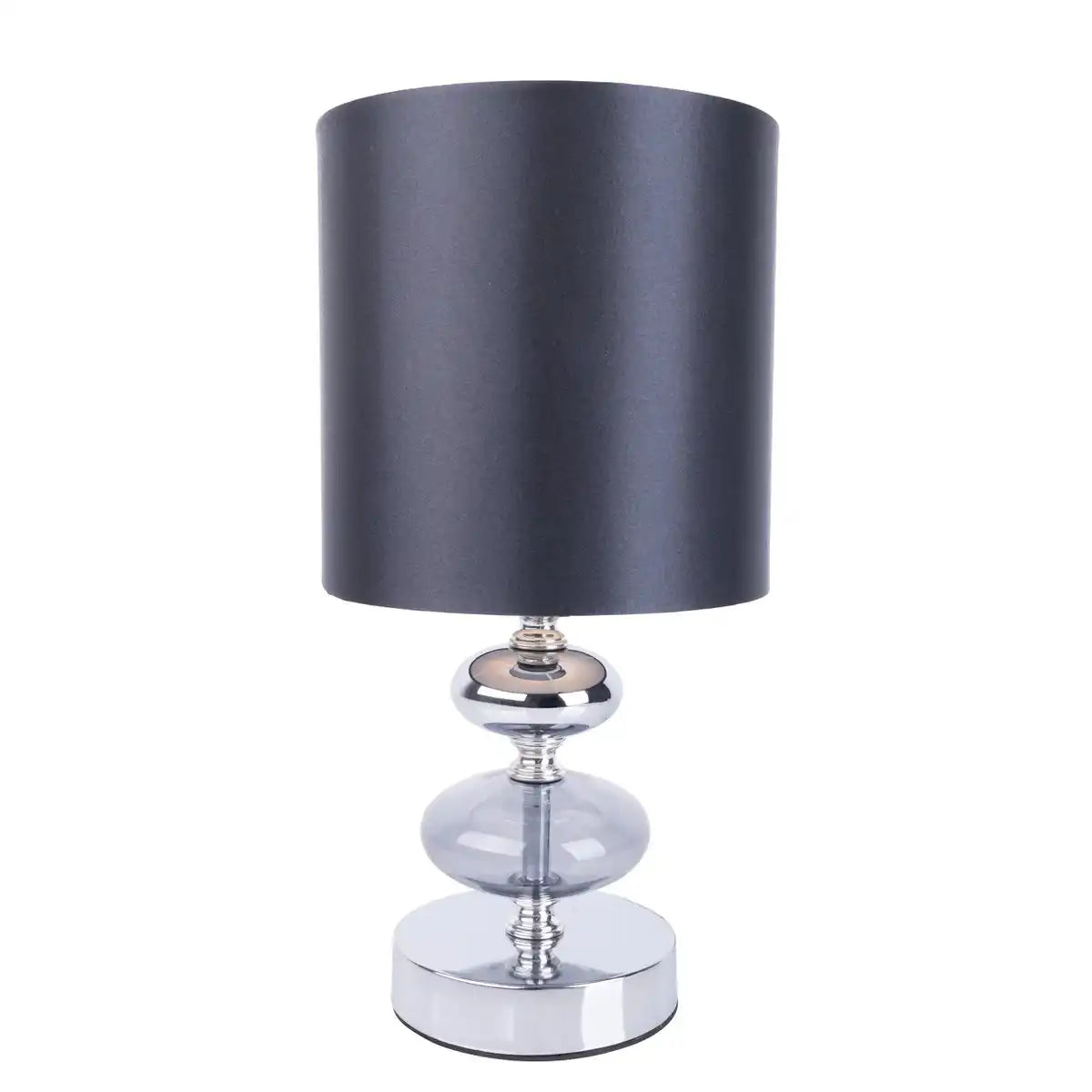 Stoff, Tischleuchte "MALI", Tischleuchte, Textil in Schwarz,, mit E14-Fassung, für Esszimmer, Wohnzimmer, Diele oder Büro, Tischlampe für Wohnzimmer oder Esszimmer, Nachttischlampe 28,5 cm hoch