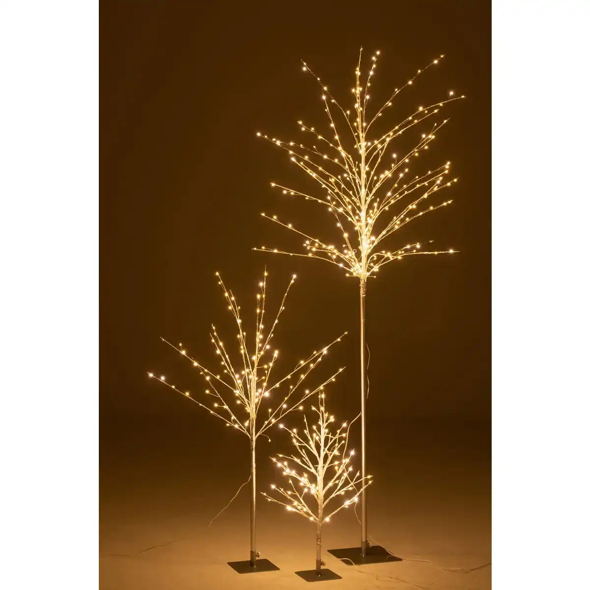 J-Line Grünkohlbaum+Led Metall Silber Groß