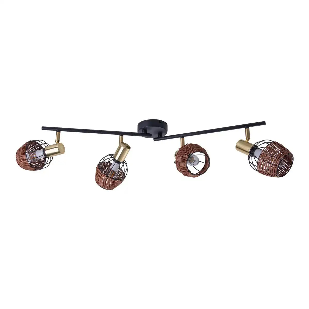 4er Deckenleuchte "CORBIS", Spot aus Metall in Schwarz, und Gold, mit E14-Fassung, für Esszimmer, Wohnzimmer, Diele oder Büro, Deckenlampe innen, 78 cm lang