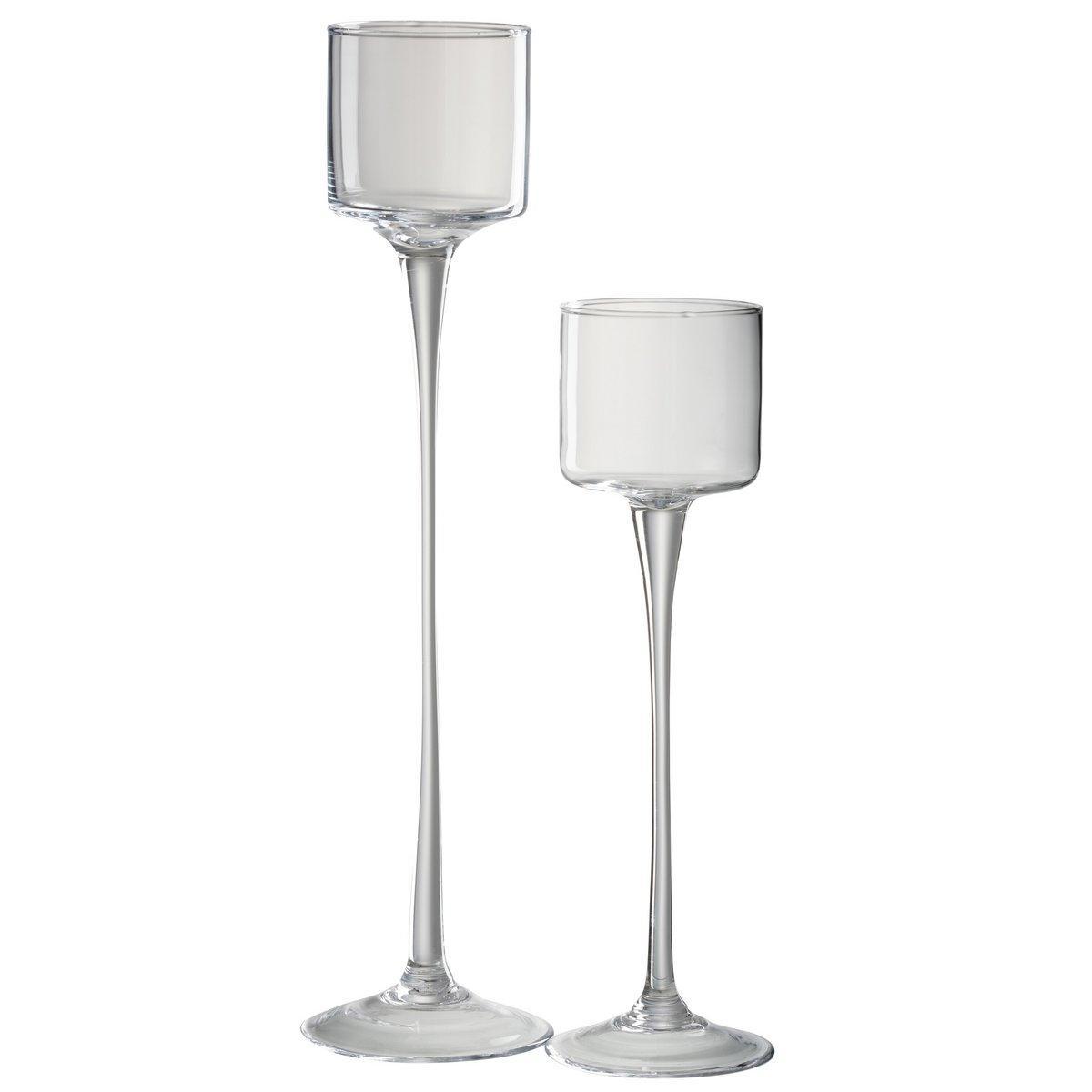J-Line Laterne auf Sockel – Glas – transparent – groß