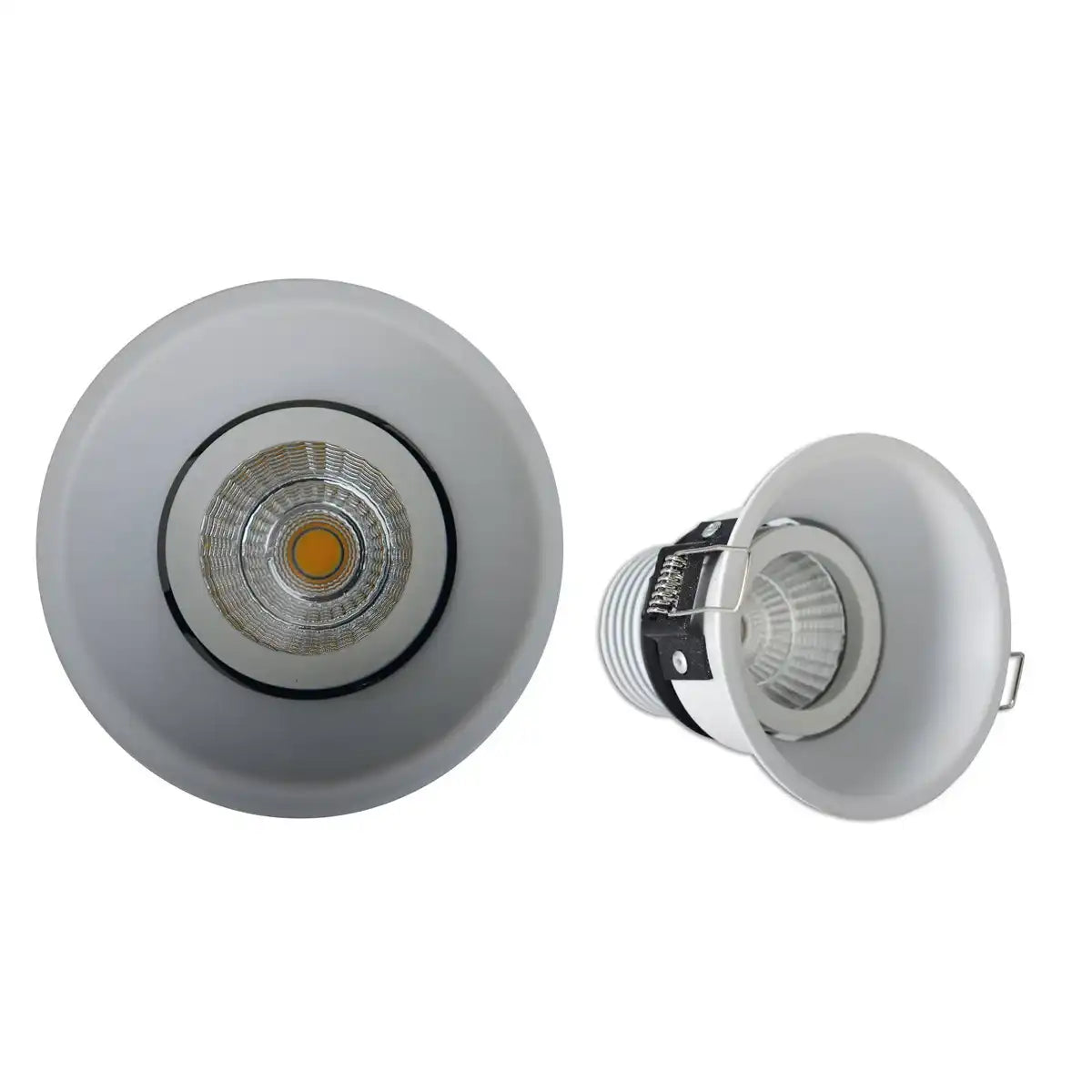 LED Einbauspot "TARO" Ø 9,4 cm, 10 cm tief, aus weißem Metall, 6 Watt, warmweiß