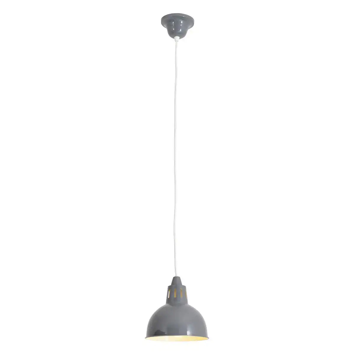 Metall-Pendelleuchte "Desira", Retro Classic, aus Metall in Grau, E27