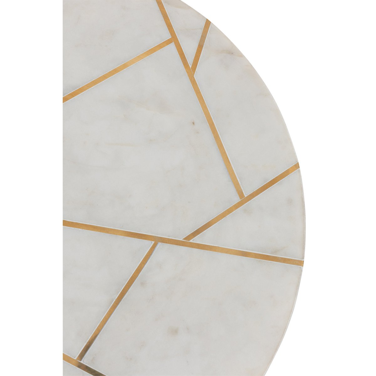 J-Line Beistelltisch – Marmor/Eisen – Gold/Weiß