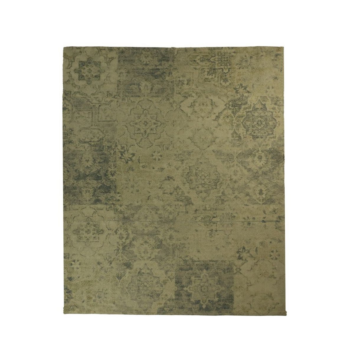 HSM Collection Floor Teppich Patchwork -160x230-Groen/Geel-Polyester