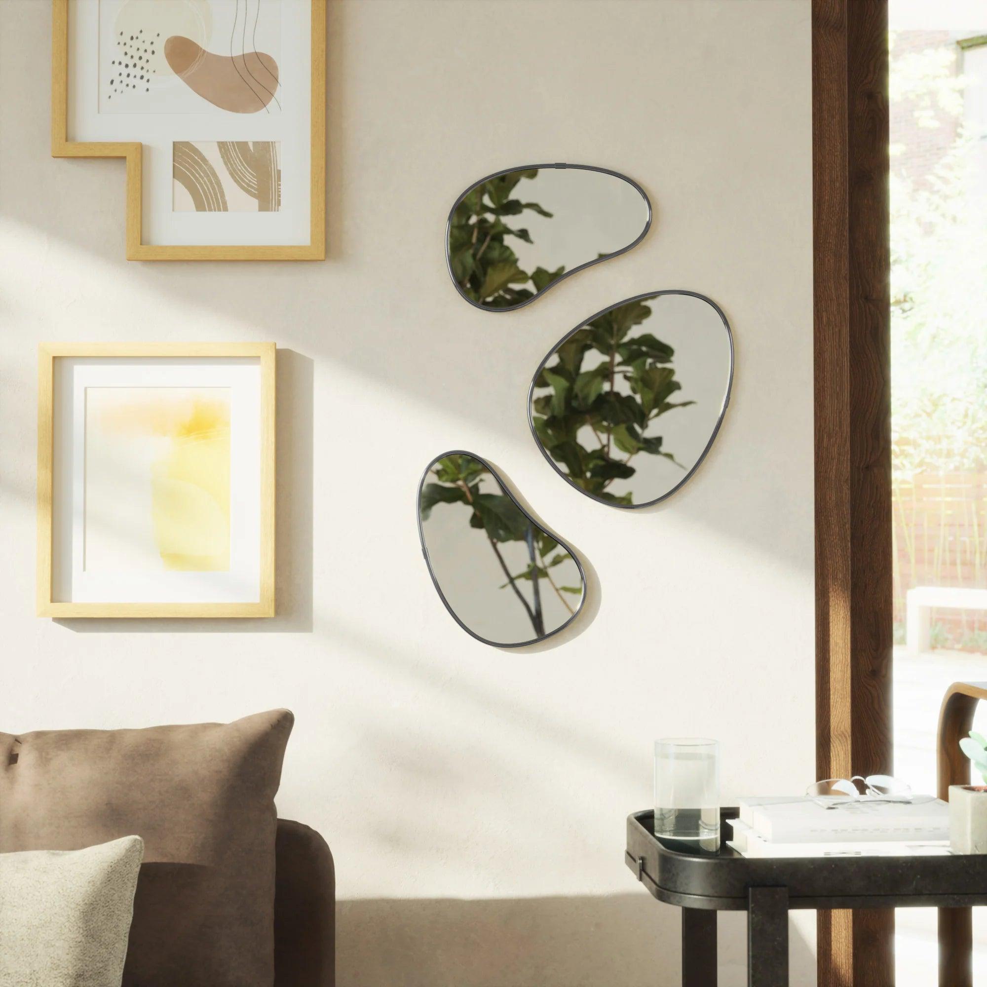 3er Set Wandspiegel Spiegel Organische Form - HomeDesign Knaus