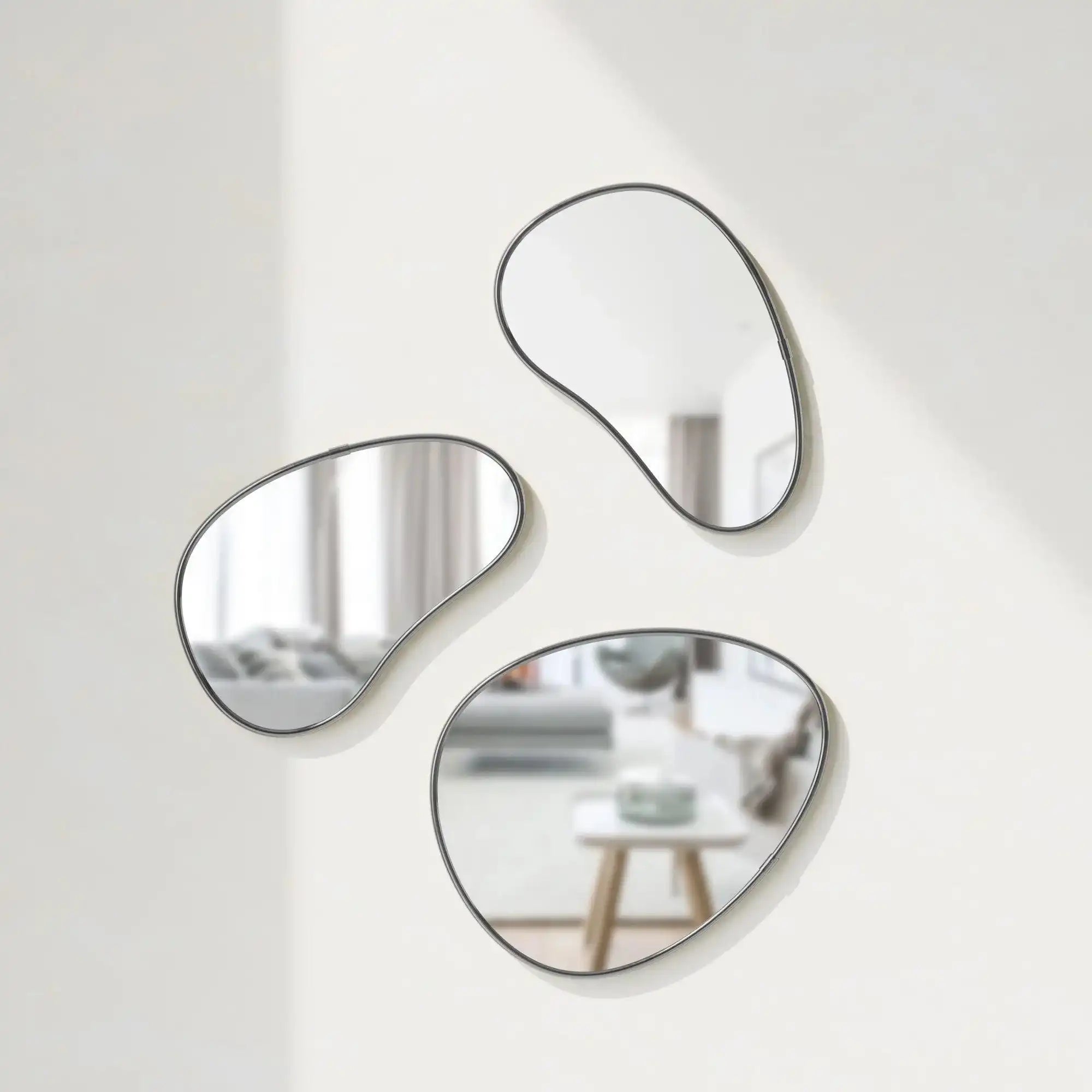 3er Set Wandspiegel Spiegel Organische Form - HomeDesign Knaus