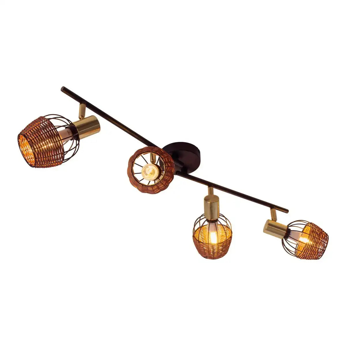 4er Deckenleuchte "CORBIS", Spot aus Metall in Schwarz, und Gold, mit E14-Fassung, für Esszimmer, Wohnzimmer, Diele oder Büro, Deckenlampe innen, 78 cm lang