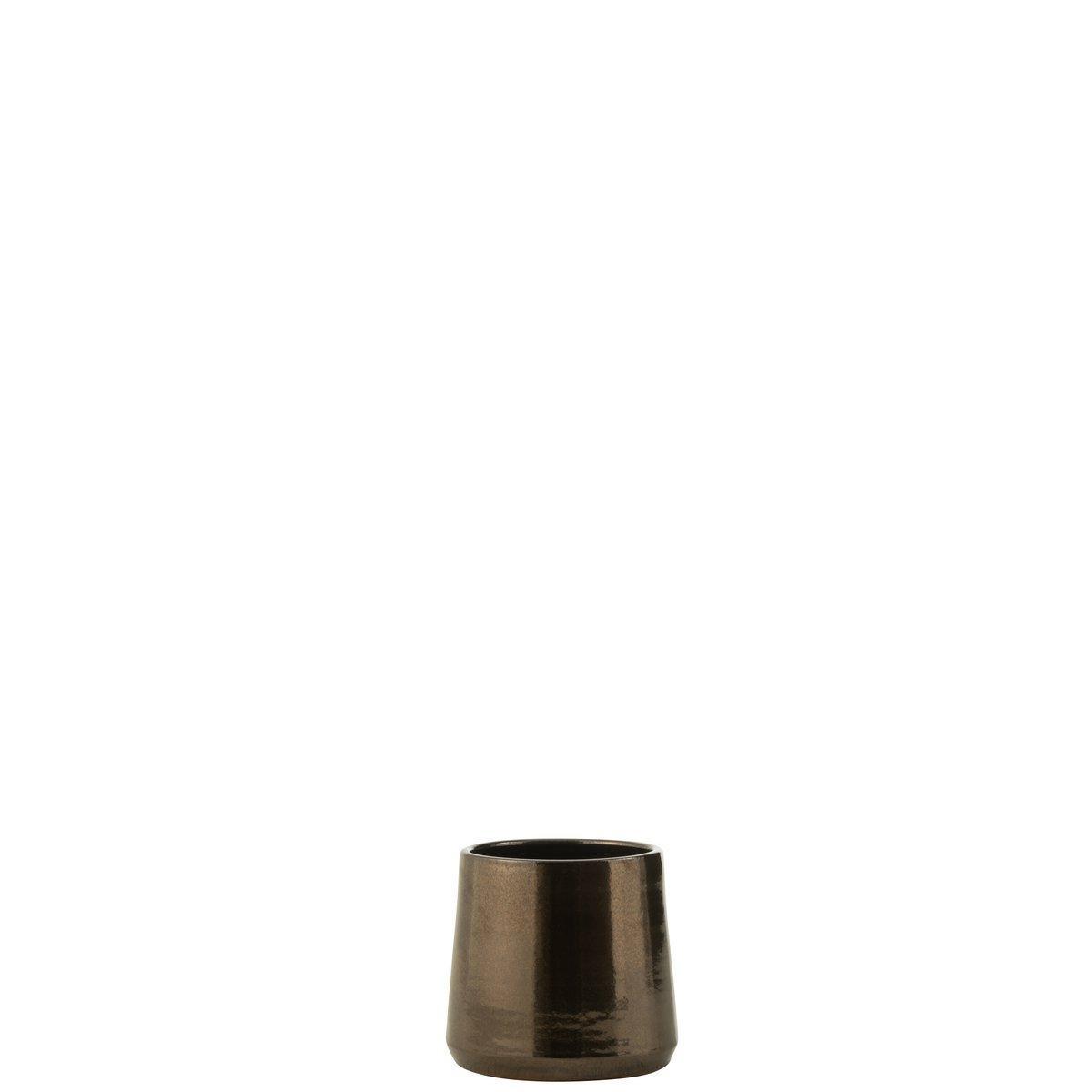 J-Line Blumentopf rund Terra Shiny Gold Small
