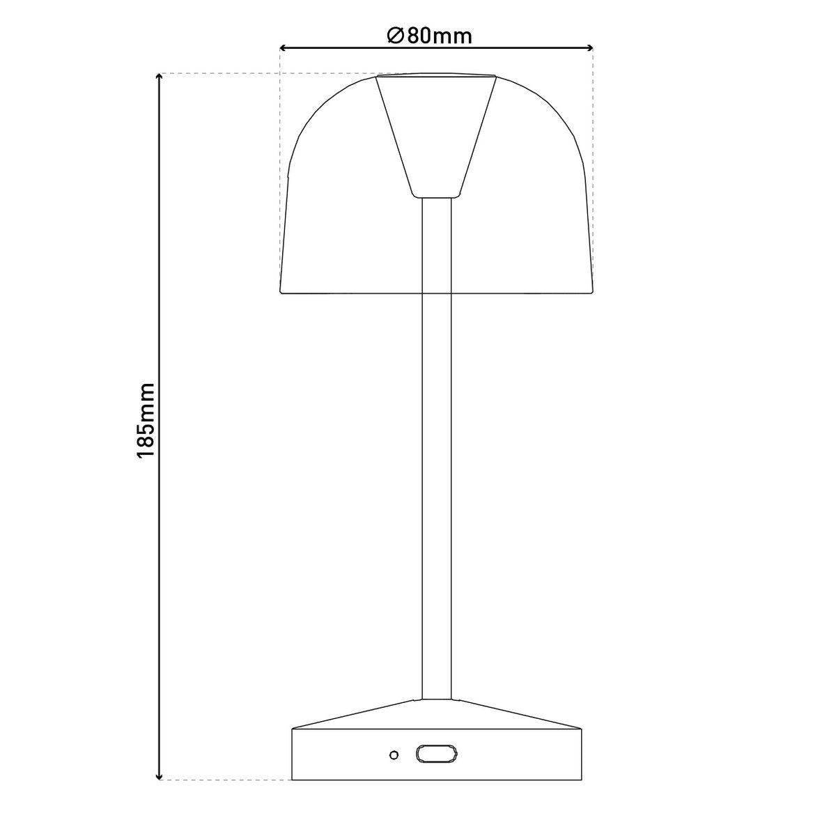 2-er Set LED-Akku-Tischleuchte "Gomba" für Außen und Innen, aus Metall und Kunststoff in Frosted Almond , 18,5 cm hoch