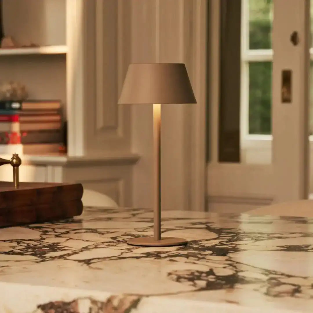 Milou Koala Brown - Tischlampe ohne Kabel l moderne, Design- und 3 Lichtmodi
