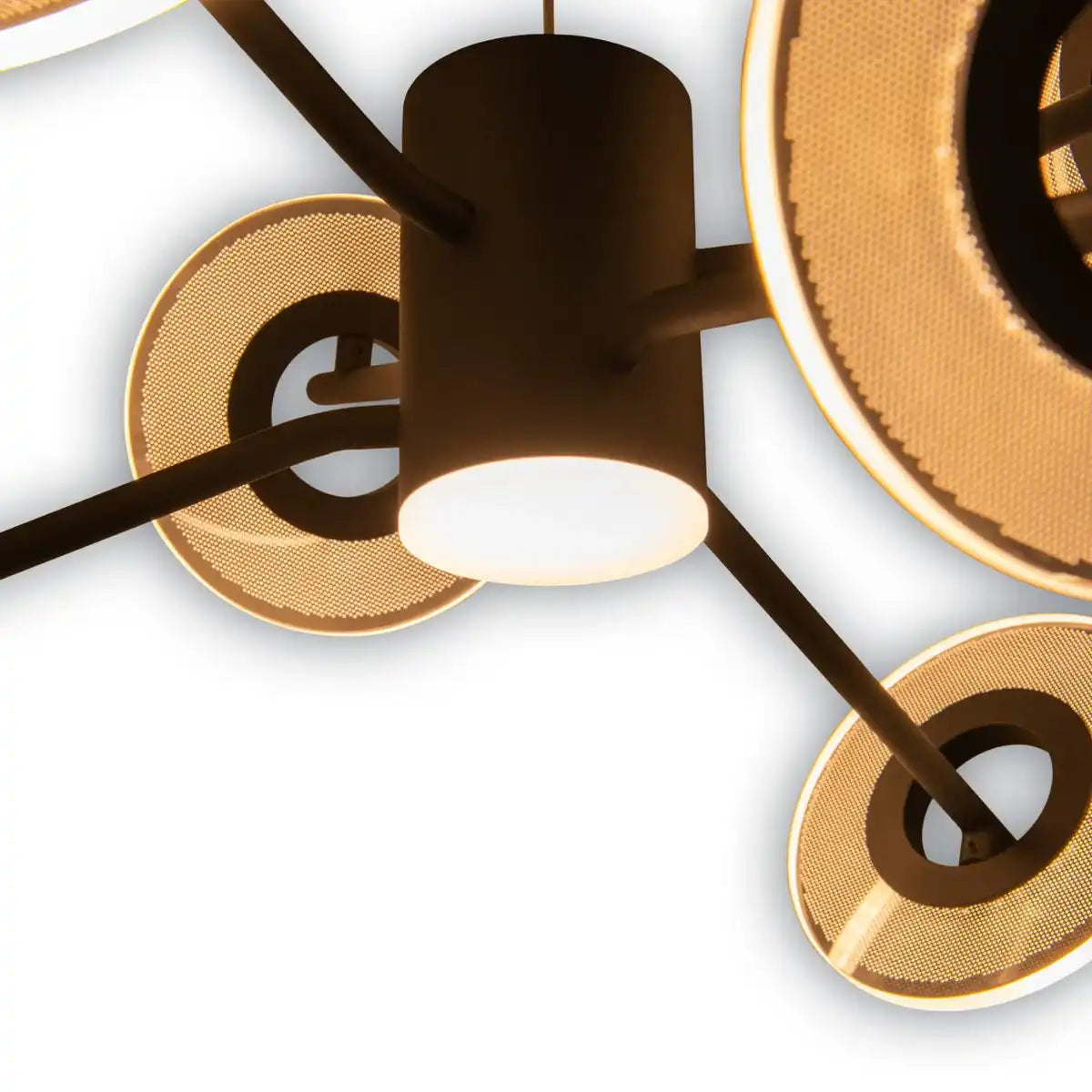 LED Pendelleuchte "DISCUS" aus schwarzem Metall und weißem Kunststoffmit fest verbauten LEDs, Hängelampe für Esszimmer, Wohnzimmer, Diele oder Büro mit einem Øvon ca. 57 cm
