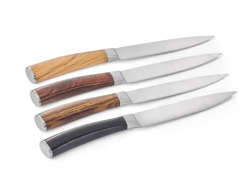 4-tlg. Steakmesserset mit Echtholzgriff in hochwertiger Geschenkbox - HomeDesign Knaus