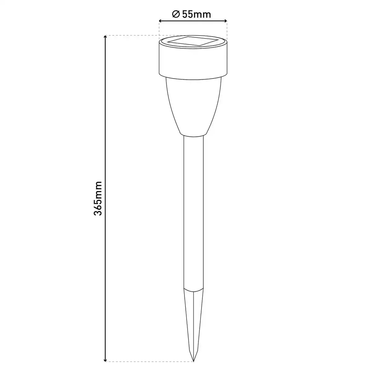 6er-Set LED-Solar-Außenleuchte mit Erdspieß aus edelstahlfarbenem Metall und Kunststoff, mit integrierter LED