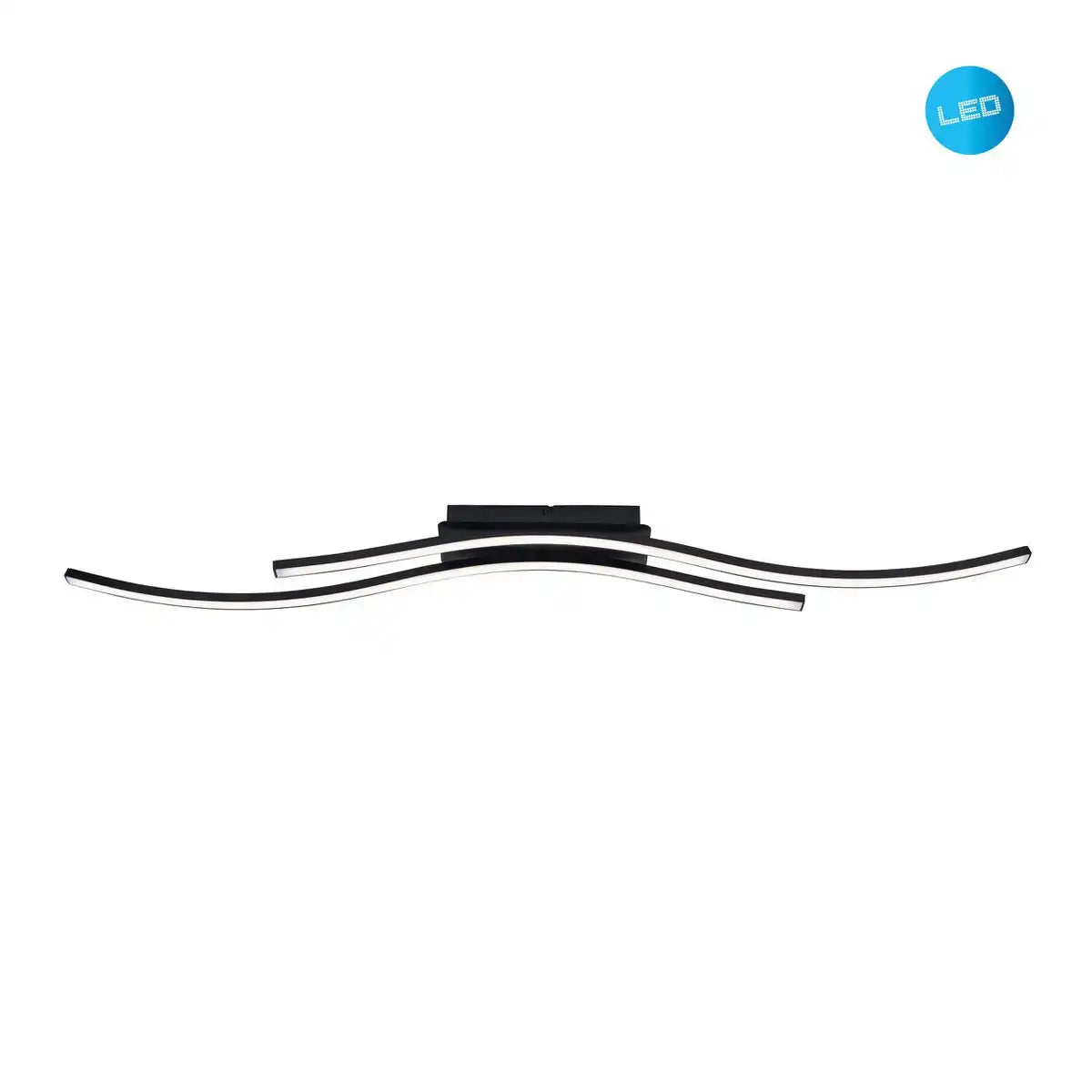 LED Deckenleuchte "ONDA", Deckenlampe aus Metall und Kunststoff in Schwarz, mit fest verbauten LEDs, Deckenleuchte LED, 96 cm lang