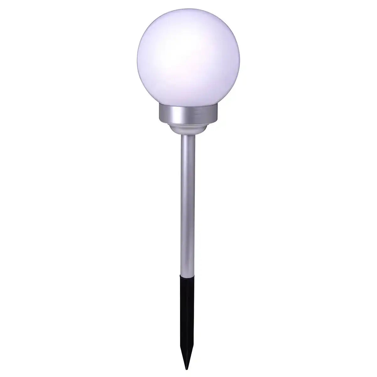 LED Außen Kugelerdspieß "BALL" D: 25 cm , Erdspieß aus Kunststoff , Weiß, mit integrierter LED
