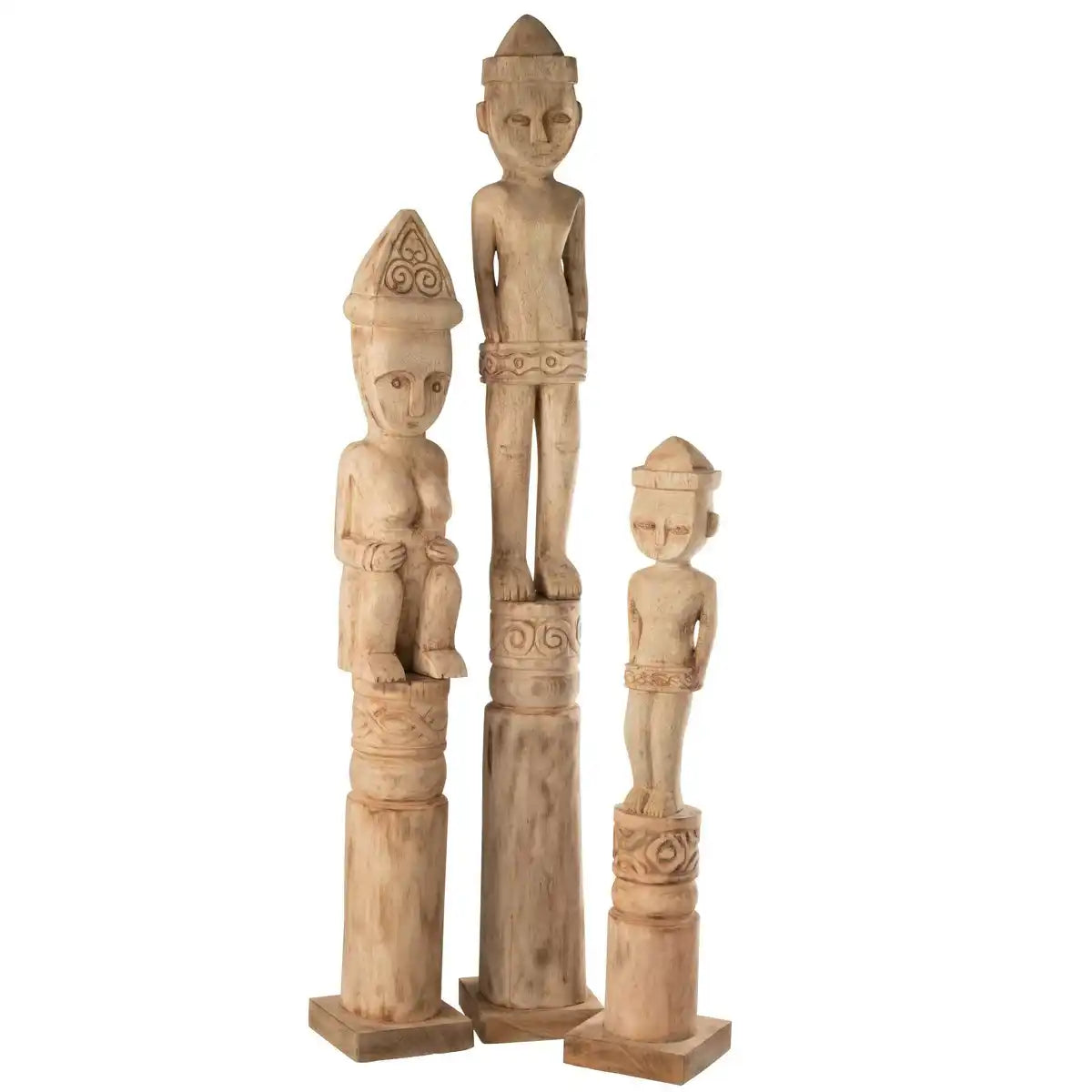 J-Line Figur Afrikanisch Stehend - Holz - Natur - Groß