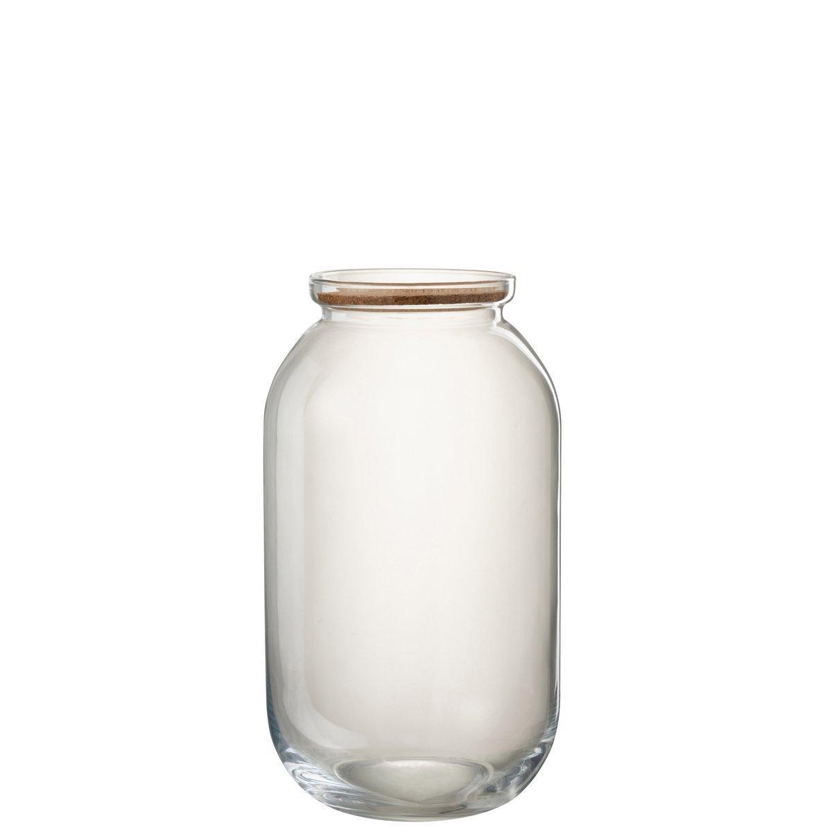 J-Line Pot Roxy Deko Glas/Kork Transparent Groß