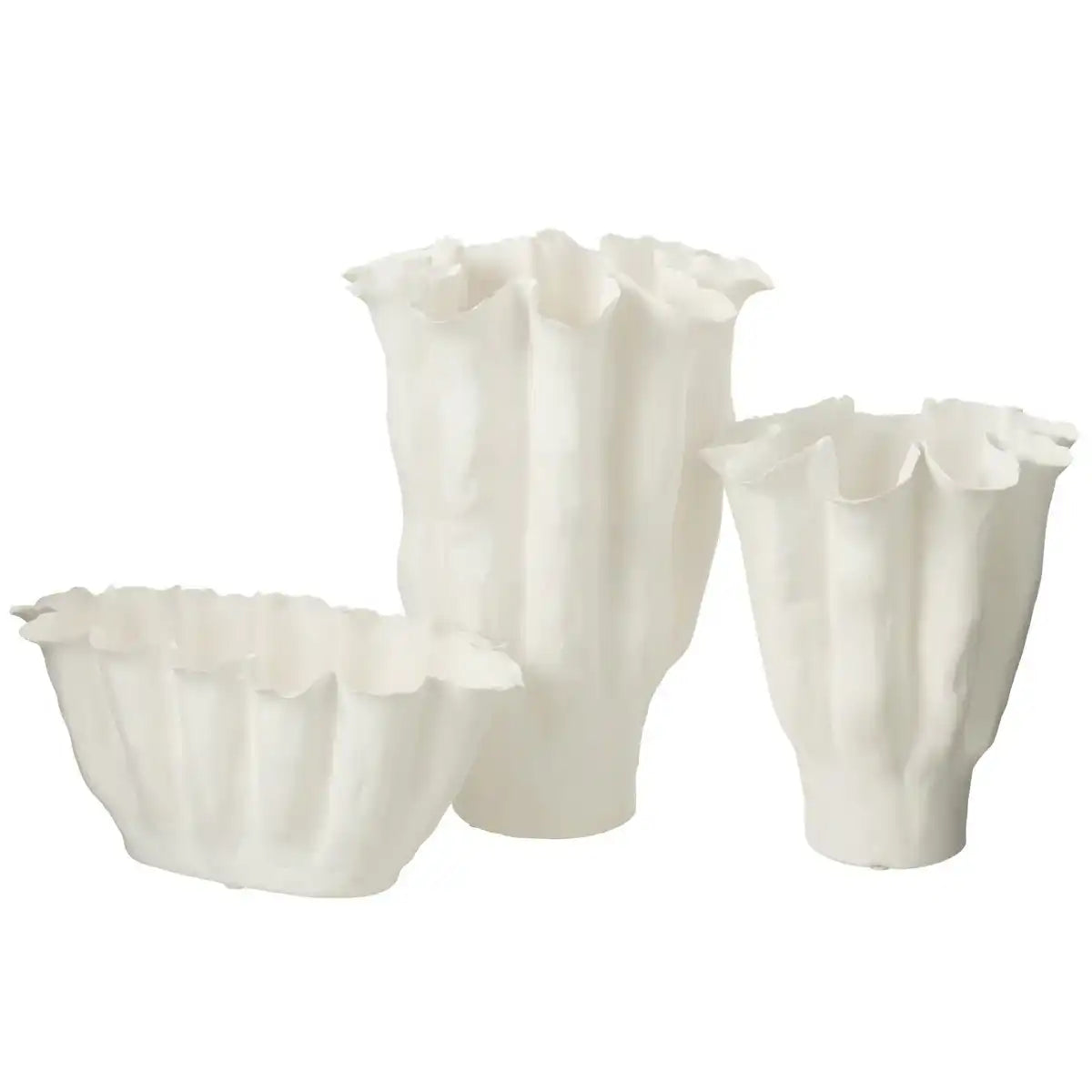 J -Line Vase Calyx - Keramik - Weiß - groß - 42 cm hoch