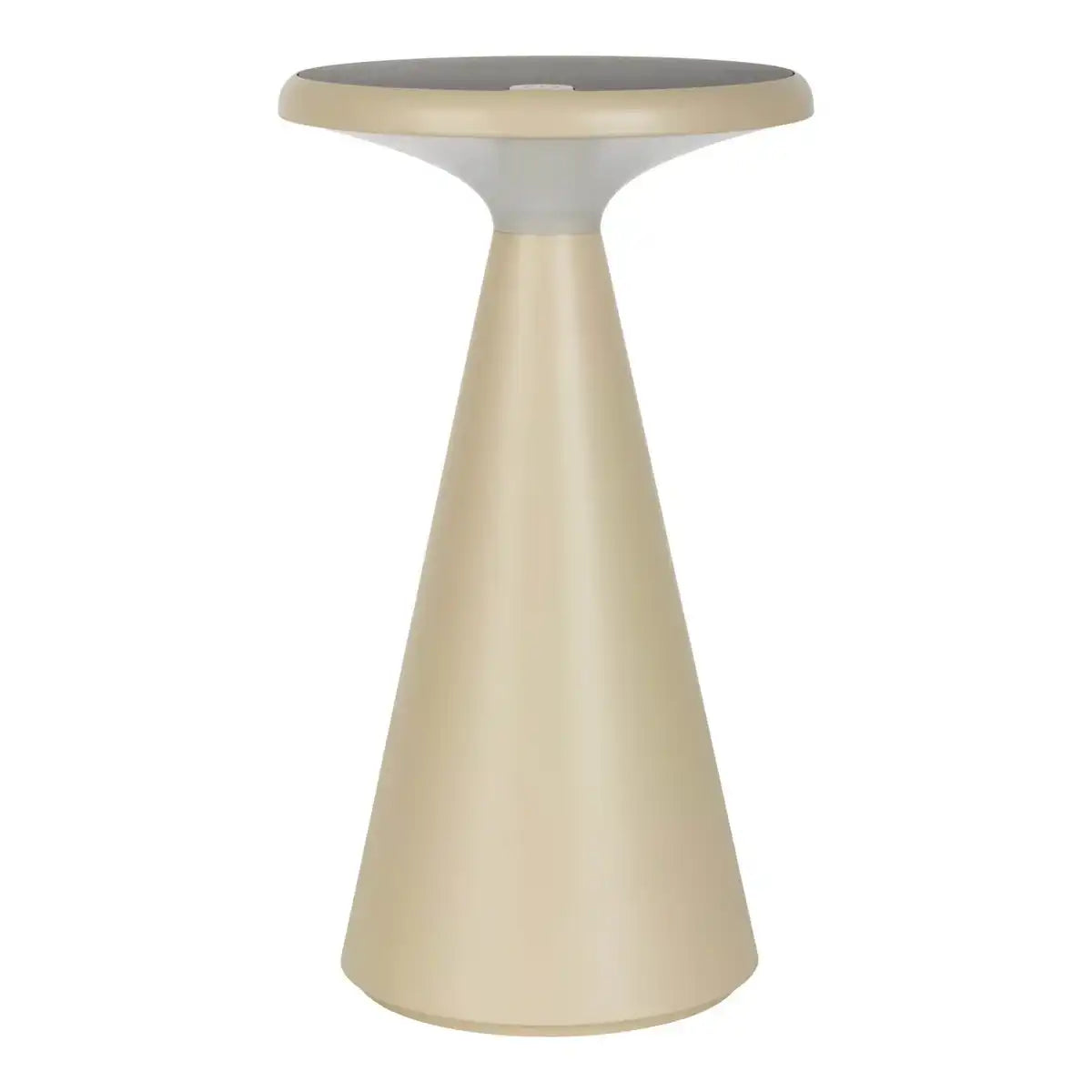 Solar-Akku-Tischleuchte "Palu" für Außen und Innen, aus Kunststoff in Beige , 20 cm hoch
