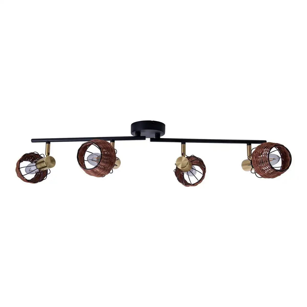 4er Deckenleuchte "CORBIS", Spot aus Metall in Schwarz, und Gold, mit E14-Fassung, für Esszimmer, Wohnzimmer, Diele oder Büro, Deckenlampe innen, 78 cm lang