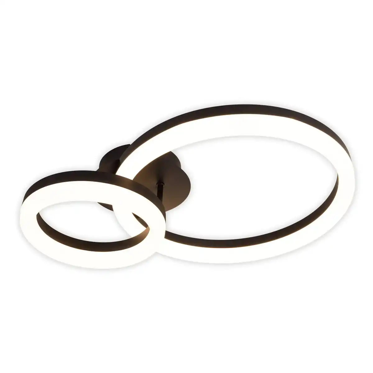 LED-CCT-Deckenleuchte "CIRCULO" aus schwarzem Metall und sandfarbenem Kunststoff 53 cm lang