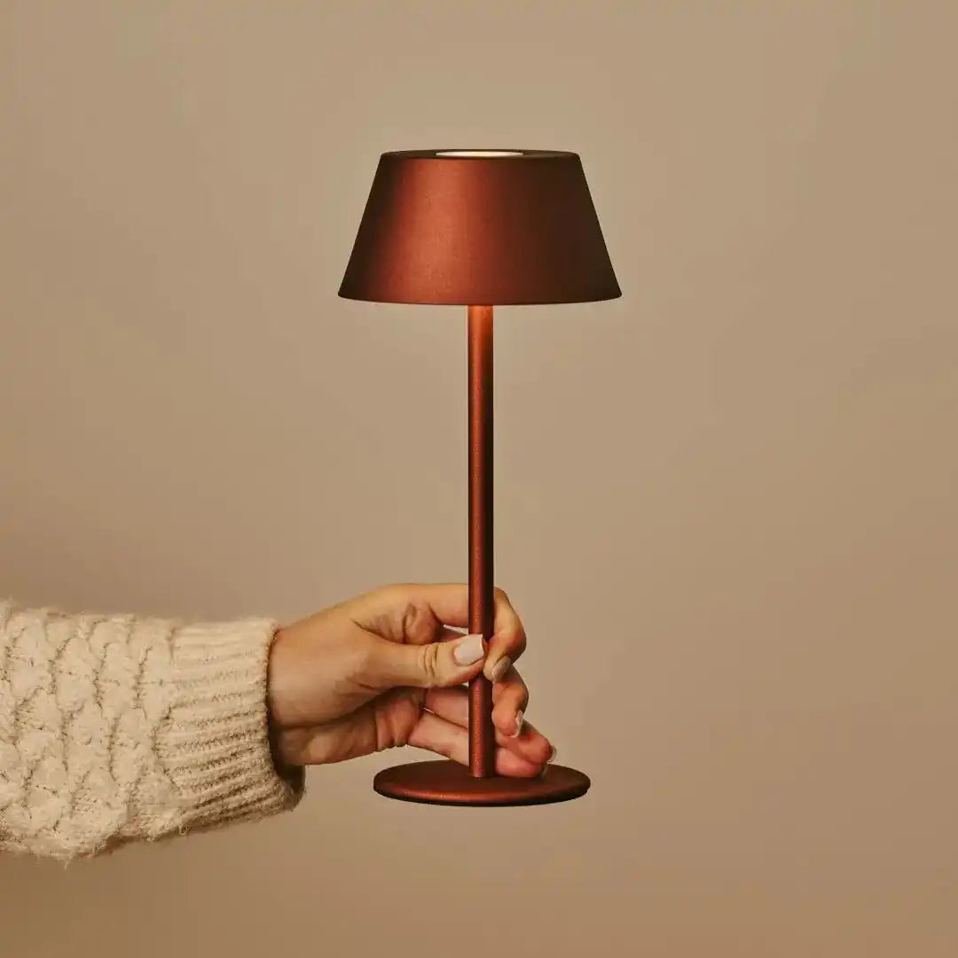 Milou Bronze - Tischlampe ohne Kabel l moderne, Design- und 3 Lichtmodi