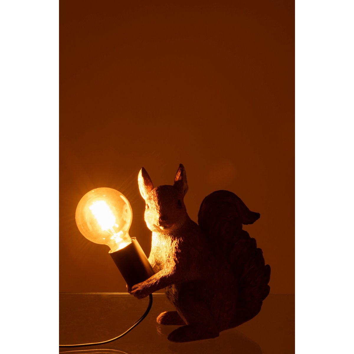 J-Line Tischlampe Eichhörnchen Polyresin Karamell