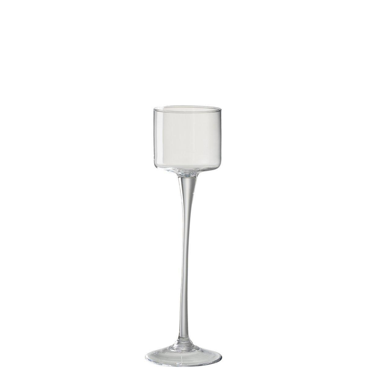 J-Line Laterne auf Sockel - Glas - transparent - klein